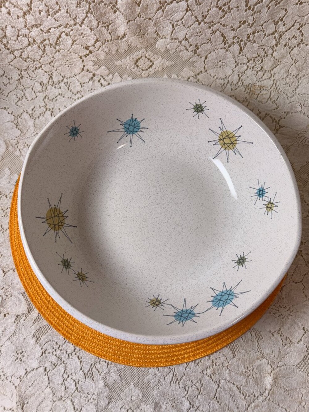 Franciscan "Atomic Starburst" Retro 1970's Large 12" serving Salad Bowl